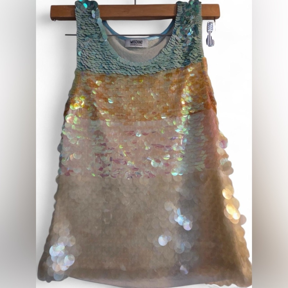 Moschino Cheap & Chic Vintage multicolored sequin Top US 10